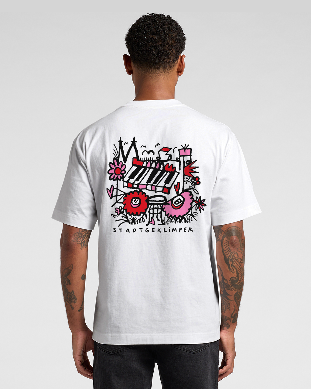 Stadtgeklimper Tee "Köln" weiß - rot/rosa